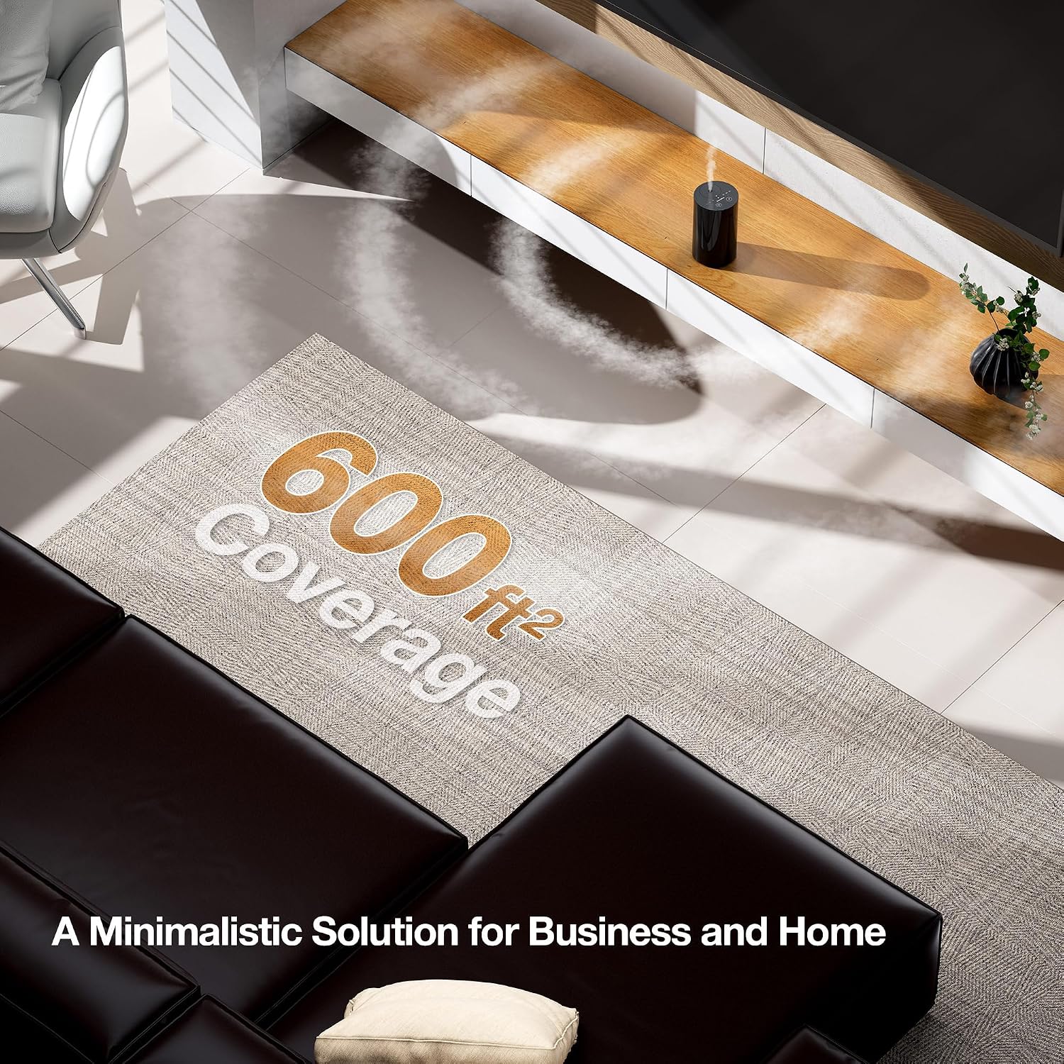 ANZ Waterless Diffuser for Essential Oil for Home, Room, Black | Up to 600 sq ft, Battery Operated, 20mL, Timers & Mist Levels, Car Diffuser, for Office, Bathroom, Cold Air, Portable - Image 4
