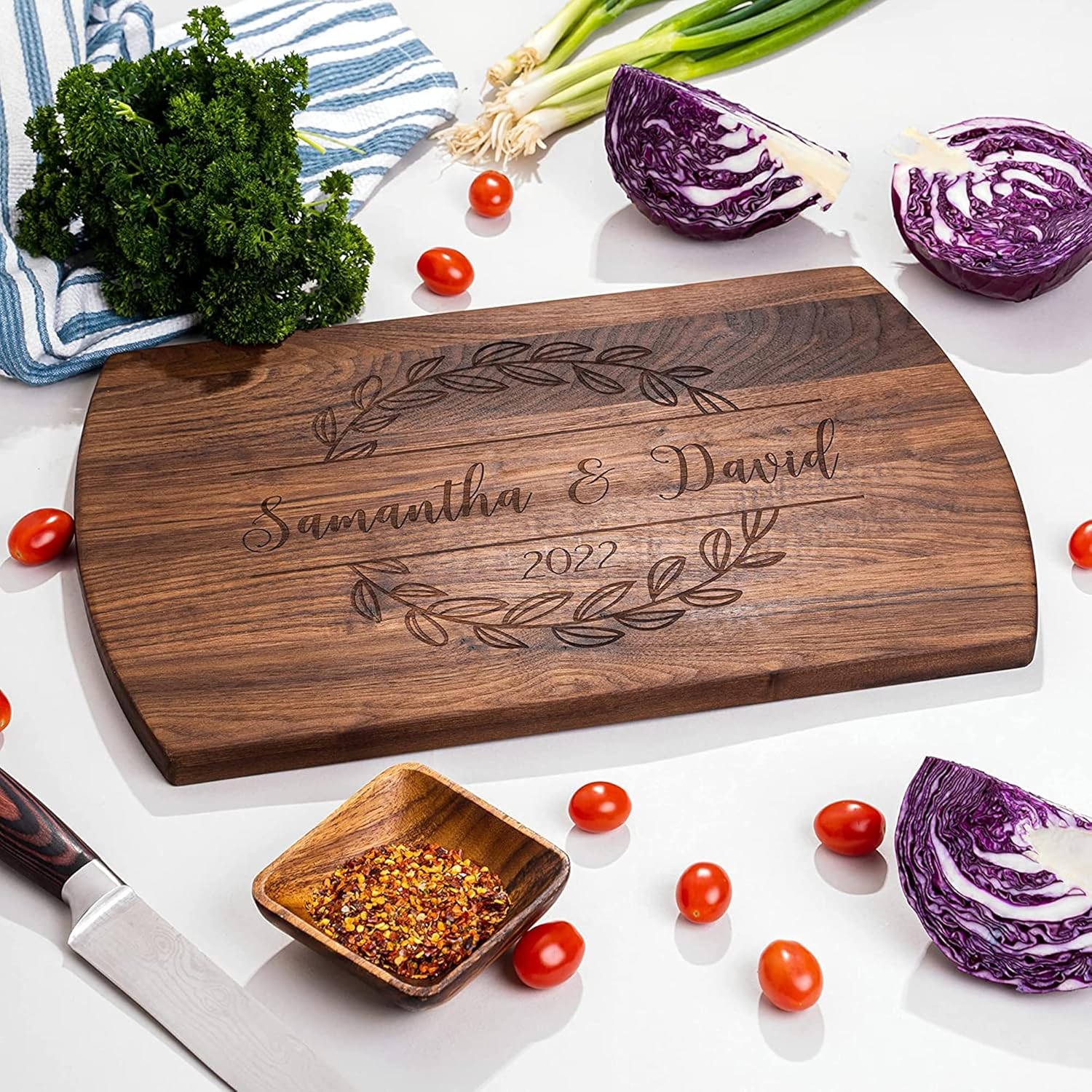 Personalized Laser Engraved Wooden Cutting Board New Home Essentials - Customized Chopping Board for Weddings, Anniversaries, Birthdays or Mother's Day - Image 6