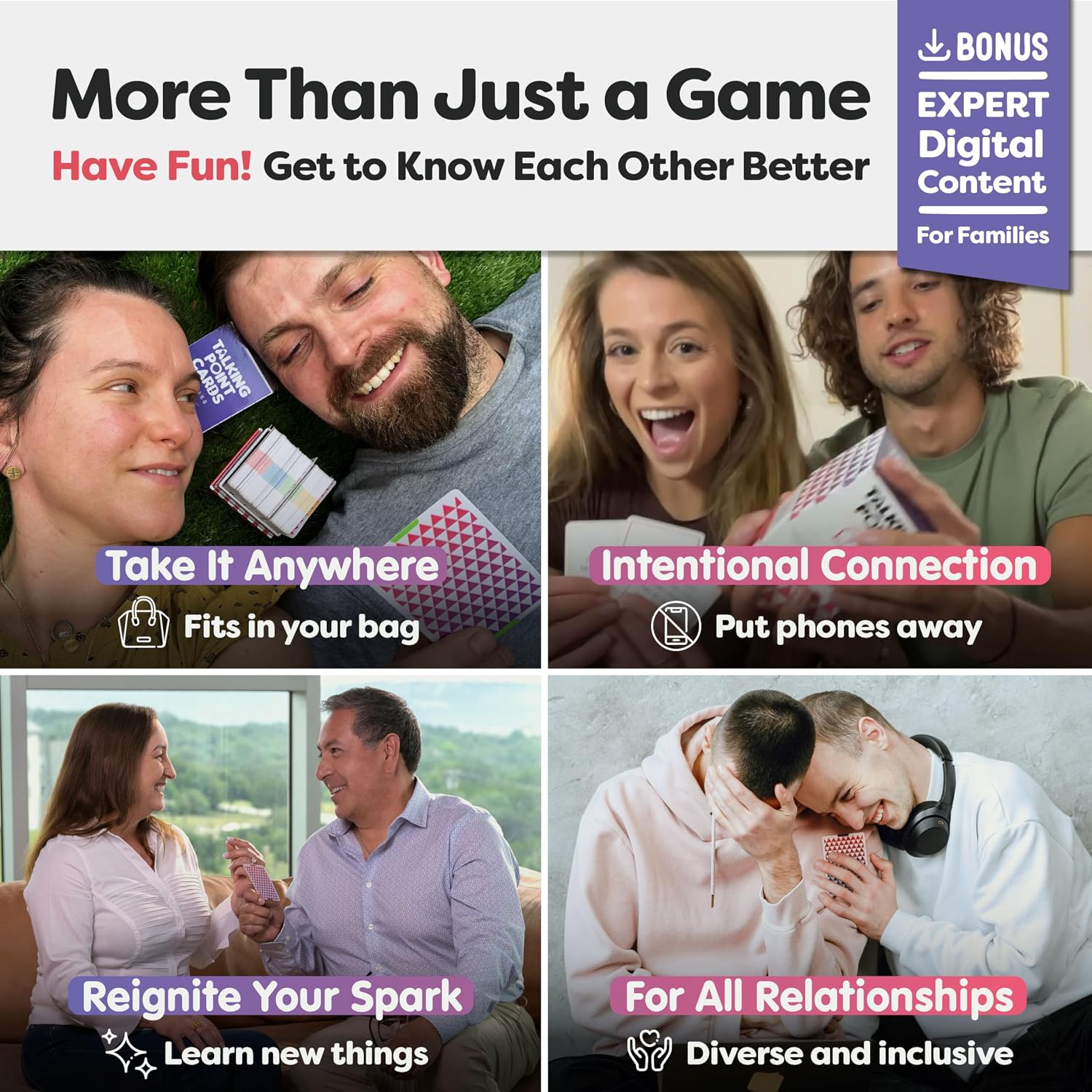 200 Couples Conversation Cards & Date Night Question Game, Long Distance | Fun & deep prompts for relationship; new & longtime couples card game, get to know you, married & dating; Talking Point Cards - Image 4