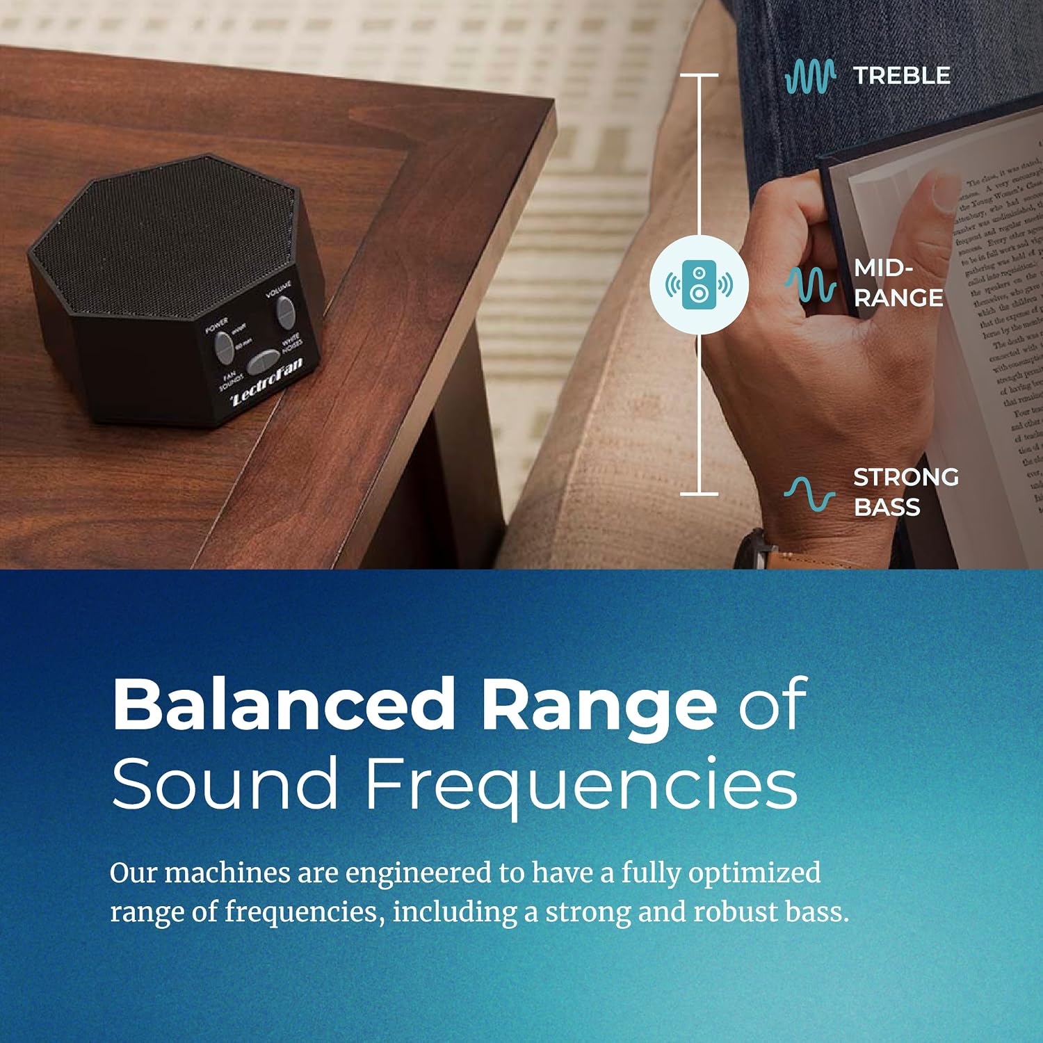 Adaptive Sound Technologies LectroFan Classic Sound Machine, Black | Soothing Sound Machine for Sleep with a Built-in Sleep Timer, Non-Looping Sounds, Speech Privacy and Compact Design - Image 6