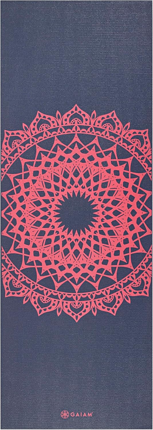 Gaiam Yoga Mat Classic Print, 4mm Non-Slip Mat | Lightweight 4mm print yoga mat with non-slip grip. Ideal for yoga, Pilates & floor workouts at home or studio. - Image 3