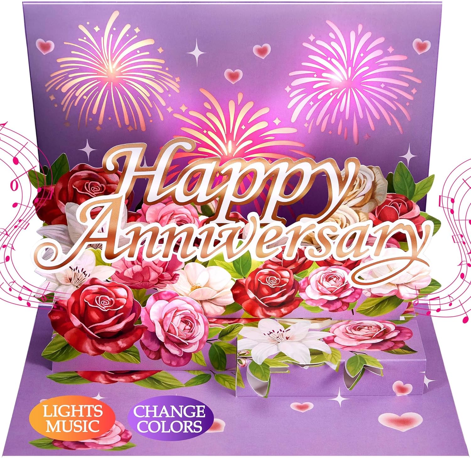 Airpark Anniversary Card, Pop Up Happy Anniversary Cards with Music & Light | 3D Wedding Anniversary Cards & Gift for Women Men Couple Parent Him Her Husband Wife Girlfriend Boyfriend
