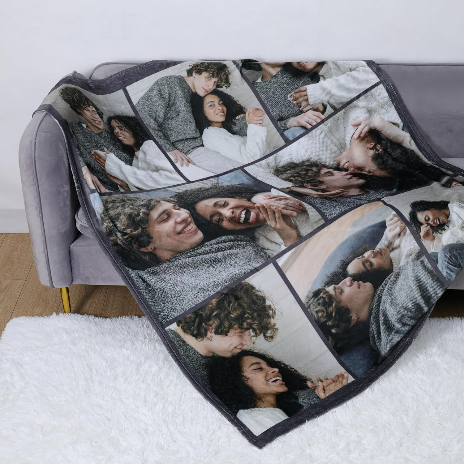 ICELIETE Custom Blanket with Picture Customized Fleece Photo Blanket for Couples Gifts Personalized Blankets and Throws Christmas Valentines Day Gifts for Boyfriend Girlfriend - Image 2
