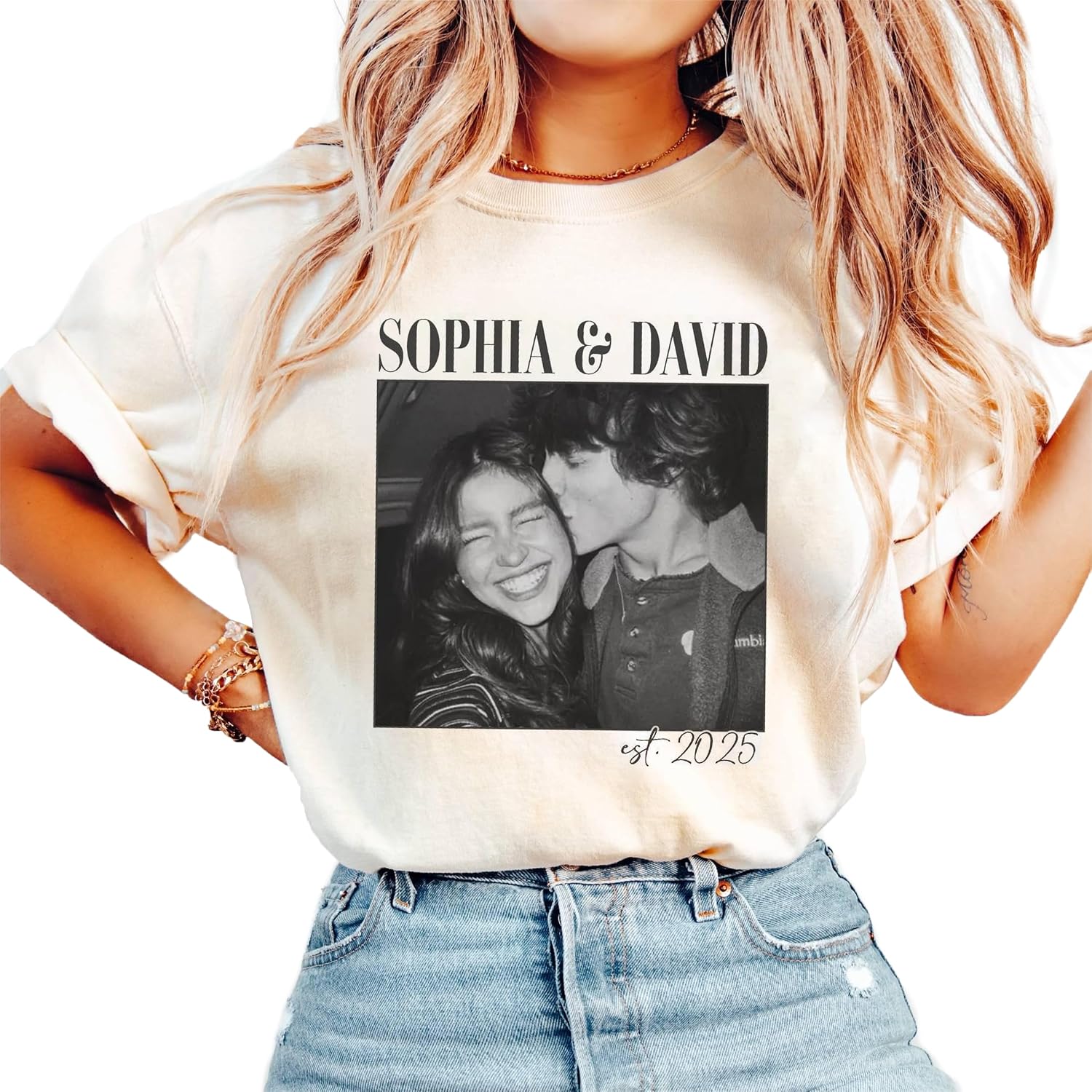 UrbanNEST Personalized Couple Photo Shirt, Couples Hoodies, Tshirt With Picture Customized, Anniversary Tshirts, Couple Shirt, Matching Gifts for Couples, Gifts for Her, Birthday, Christmas - Image 6