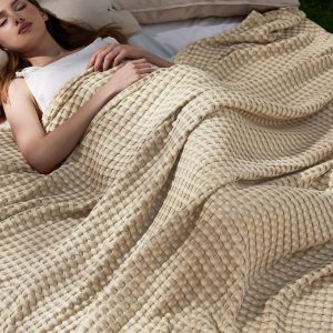 Bedsure Cooling Cotton Waffle Queen...