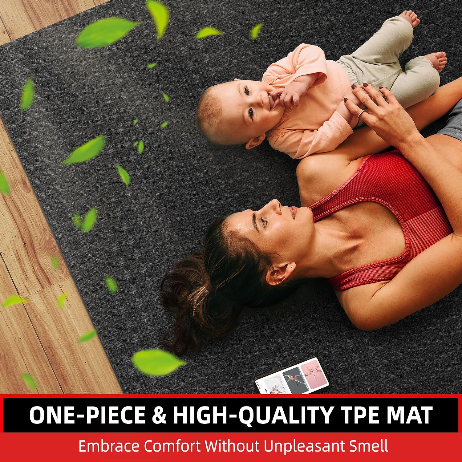 Extra Large Yoga Mat – 72"x48" or 78"x57", 1/4"–1/2" Thick Mat for Women & Men, TPE Non-Slip Pilates Mat for Home Gym, Yoga, Stretching, Meditation - Image 5