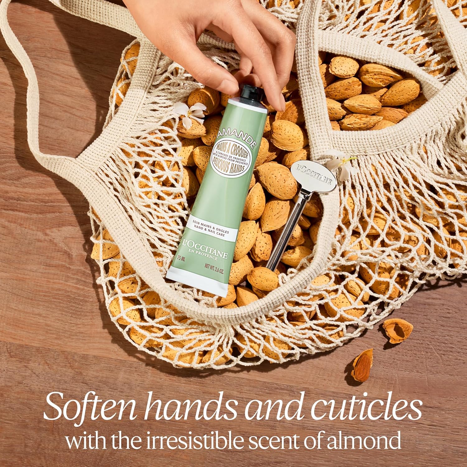 L'OCCITANE Almond Delicious Hand & Nail Cream: Soften hands & Cuticles with Irresistible Almond Scent, Moisturizing, Infused With Almond Oil - Image 3