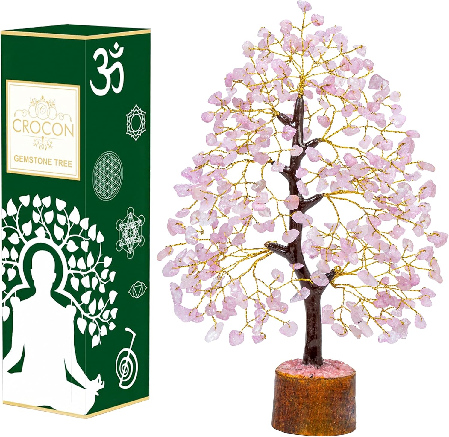 Crocon® Rose Quartz Crystal Tree of Life Love & Self-Care Healing Crystals | Positive Energy, Feng Shui Money Tree, Pink Home Room Decor, Birthday Gifts for Women, Mom, Sister, Girlfriend & Her - Image 8