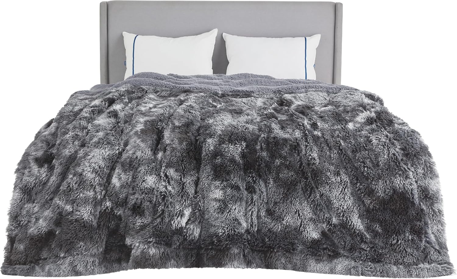 Bedsure Faux Fur Fluffy Sherpa Fleece Queen Bed Blanket Grey 90"x90" | Fuzzy Plush, Thick Warm, Fall, Comfort Cozy Soft Home Room Decor, Gift for Women Men, Bedroom Bed, Teen Girl Bedding - Image 7