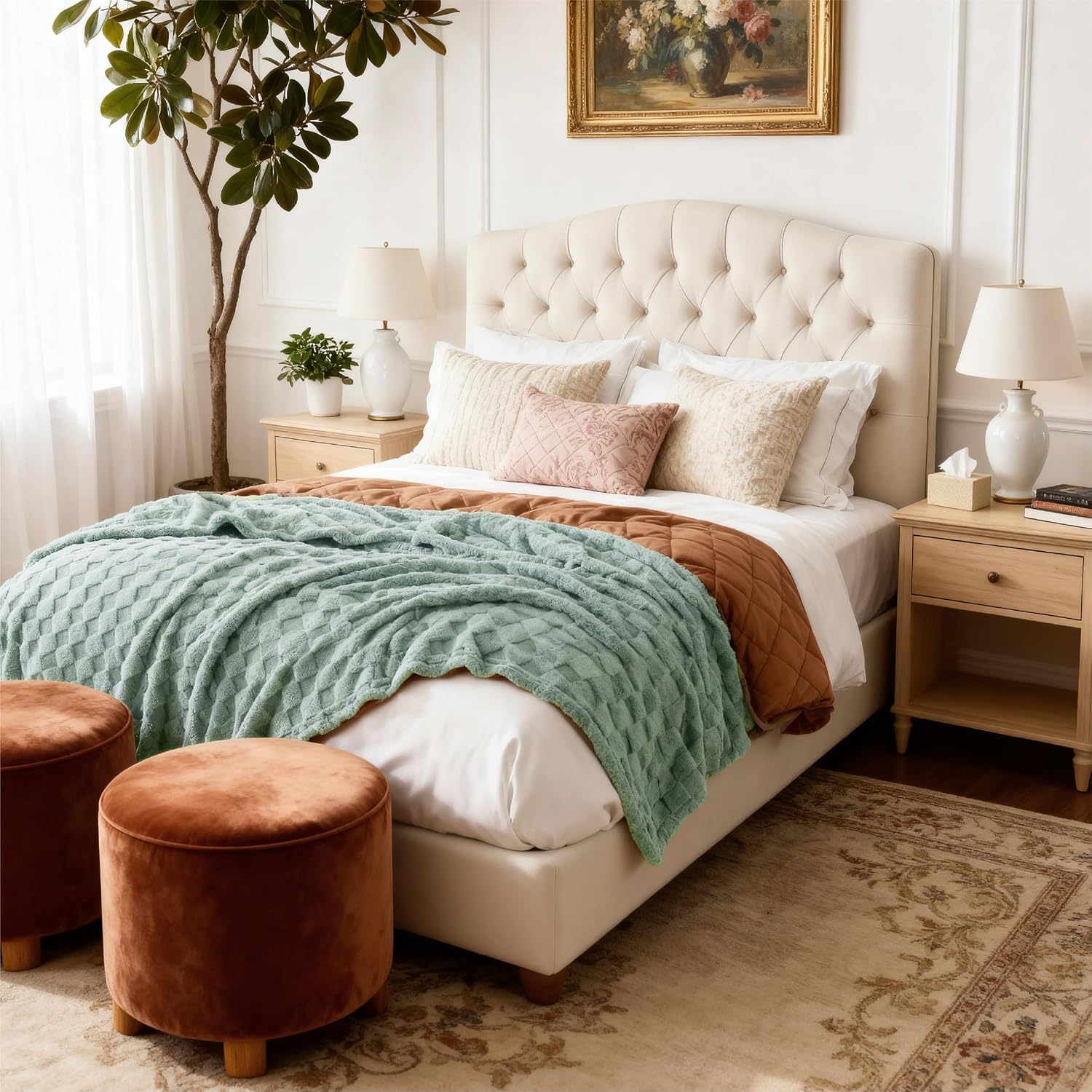 Bedsure GentleSoft King Size Blanket for Bed - Super Soft Cozy Blankets, Large Oversized King Fuzzy Fleece Spring Throw for Bedroom Decor, Sage Green,108x90 Inches - Image 9