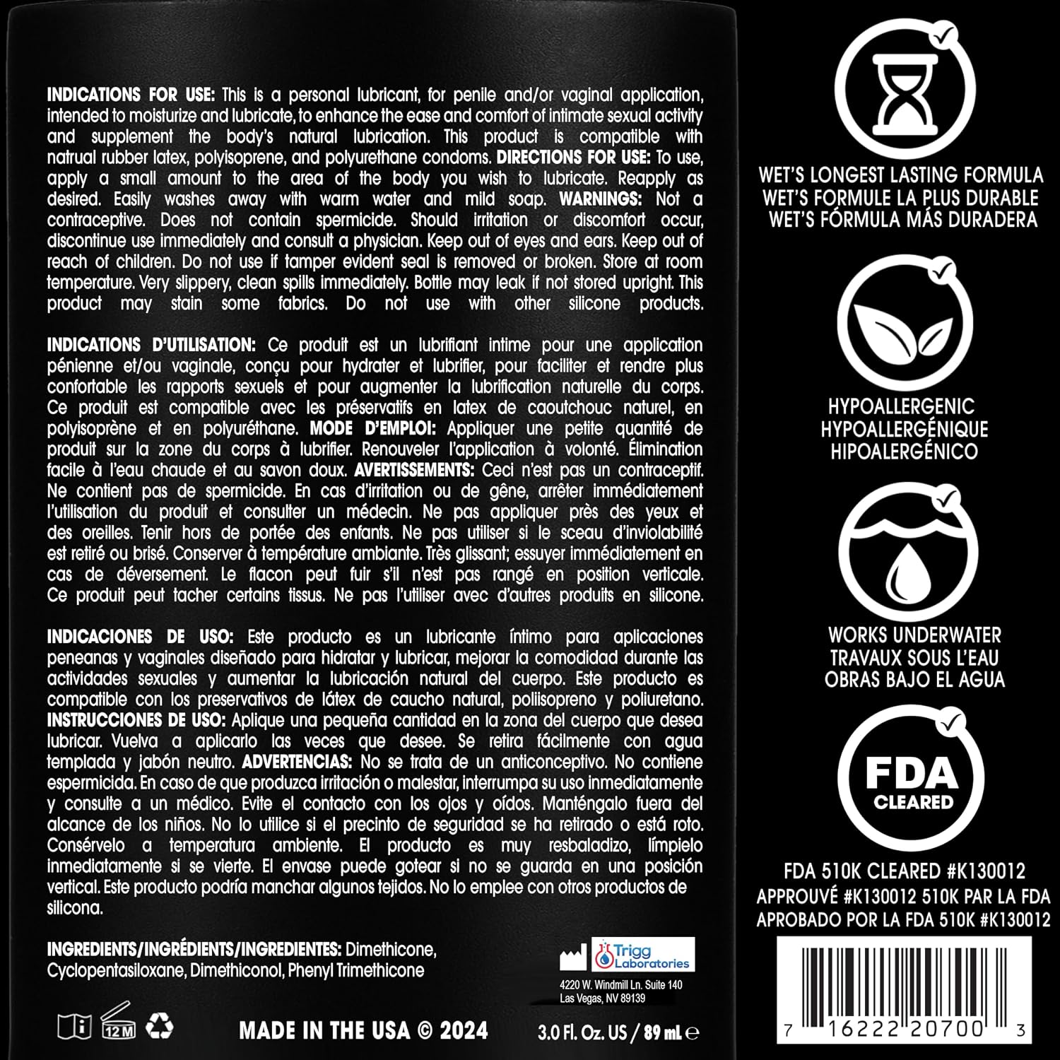 Wet Platinum Silicone-Based Personal Lubricant | Ultra Smooth, Super Slick, Hypoallergenic, Long-Lasting Performance, Waterproof Formula| Lube for Men, Women & Couples, 3 fl oz - Image 2
