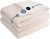 Westinghouse Heated Throw Flower Jacquard Flannel Sherpa 50×60 Beige | Electric Blanket Throw with 6 Heating Levels and 2-10 Hours Auto-Off, Cozy Heated Blanket, Machine Washable, Home Office Use