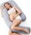 Momcozy Pregnancy Pillow for Sleeping – Dreamlign U Pro Maternity Pillow | Upgraded Adjustable Leg Pillow, Cooling Removable Cover, Full Body Support for Pregnant Women, Side Sleeper, 50-72 Inch, Grey