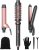 Wavytalk 3 in 1 Curling Wand Set with Heated Round Brush, Versatile Styling | Ceramic Curling Iron Set with Flat Iron Hair Straightener, 1 1/4 inch Curling Iron, Less Damage, Dual Voltage Hair Curler