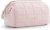 BAGSMART Makeup Bag Travel Toiletry Bag, Wide-open Zipper Pouch, Pink | Puffy Padded, Travel Essentials, Make Up Bag, For Women, Makeup Organizer, Toiletries Accessories Brushes