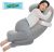TranquilRelax C Shaped Body Pillow for Side Sleepers, Grey-47″*10″ | Memory Foam Long Pillow for Leg, Body Pillow, Pregnancy Pillow, Leg Support, Soft Washable Cover
