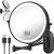 9” 30X/1X Wall Mounted Height Adjustable Lighted Magnifying Makeup Mirror | 5000mAh Rechargeable Bathroom Mirror with 3 Color Modes Light, Extended Arm Space Saving for Apartment, Hotel, Rental House
