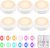 BLS LED Puck Lights with Remote Control, Wireless Under Cabinet & Closet Lighting, RGB 13 Color Changing Lights with Dimmer, Timer & AA Battery Operated, Push, Touch, Stick on for Night, White, 6 Pack