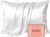 LYSHIN White Silk Pillow Cases Standard Size with Hidden Zipper | 19 Momme Mulberry Silk Pillowcase for Skin and Hair, Anti-Acne, Hypoallergenic, Cooling, Beauty Sleep, Gifts for Women