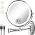 VFD 8” 30X/1X Wall Mounted Lighted Magnifying Makeup Mirror with Lights | Double Sided Rechargeable Bathroom Mirror, 3 Color Lights Touch Dimmable Extended Arm 360 Rotation Light up Mirrors
