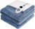 Westinghouse Heated Throw Blanket Flower Jacquard Flannel Sherpa 50×60 Blue | Electric Blanket Throw with 6 Heating Levels and 2-10 Hours Auto-Off, Cozy Heated Blanket, Machine Washable, Home Office Use