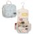 Hanging Toiletry Bag, 10 Compartments Water-Resistant Makeup Bag with 360° Spinning Metal Hook, Large Travel Cosmetic Organizer for Men & Women, Flower (7.05oz)