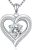 DALOJOE Moissanite Heart Necklaces for Women, 925 Sterling Silver Necklace | 1-3 CT Moissanite Necklace – Anniversary or Birthday Jewelry Gift for Wife, Girlfriend, Sisters or Mom
