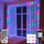 200 LED Multicolor Rainbow Curtain String Lights 9.8×6.6FT, Plug in Fairy Lights with 9 Hooks, Dimmable, Timer 8 Modes, IP44 Waterproof, Bedroom Party Wedding Christmas Indoor Outdoor Decor