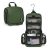 Hanging Toiletry Bag, 10 Compartments Water-Resistant Makeup Bag with 360° Spinning Metal Hook, Large Travel Cosmetic Organizer for Men & Women, Green (7.05oz)