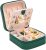 KElofoN Travel jewelry case Travel jewelry box Travel Jewelry Organizer Small box Gift for Girls Women with Mirror(Green)