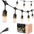 Brightech Ambience Pro Incandescent Outdoor String Lights – Commercial Grade Waterproof Patio Lights with 48 Ft Dimmable Edison Bulbs, Porch String Lights for Patio, Backyard – 15 Bulbs 11W