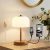 9.5″ Small Plug-in Touch Control Table Lamp with USB A+C Charging Ports, Wood Grain Dimmable LED Bedside Lamp with 3 Color Temperatures, Modern Table Lamps for Bedroom Nightstand Living Room