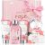 BODY & EARTH Spa Gift Set for Women – Luxurious 5 Pcs Bath and Body Box, Rose Scent, Includes Body Wash, Body Butter, Body Lotion and More, Birthday Christmas Gifts for Mom Self Care Kit for Her