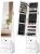 Jewelry Cabinet Armoire, 2 Drawers, Full Length Mirror, Pure White | Standing Mirror Jewelry Cabinet, Lockable Jewelry Armoire with Mirror, Adjustable Angles, Easy Assembly, Gift Idea, HD Glass
