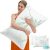 Memory Foam Pillows, Cooling Pillows Queen Size Set of 2 Adjustable Firm Bamboo Bed Pillows for Hot, Side, Back and Stomach Sleepers