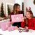 2 PCS Initial Makeup Bags for Women: Cosmetic Bag for Travel Toiletry – Birthday Gifts for 11 12 13 14 15 16 17 18 Years Old Girl Graduation – Teen Girl Gifts Trendy Stuff – Pink A