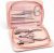 9 in 1 Professional Manicure Pedicure Set – Stainless Steel Nail Clippers, Nano File, Cuticle Nipper, Scissors, Tweezers, Travel PU Leather Case for Men & Women – Gift Idea – Pink
